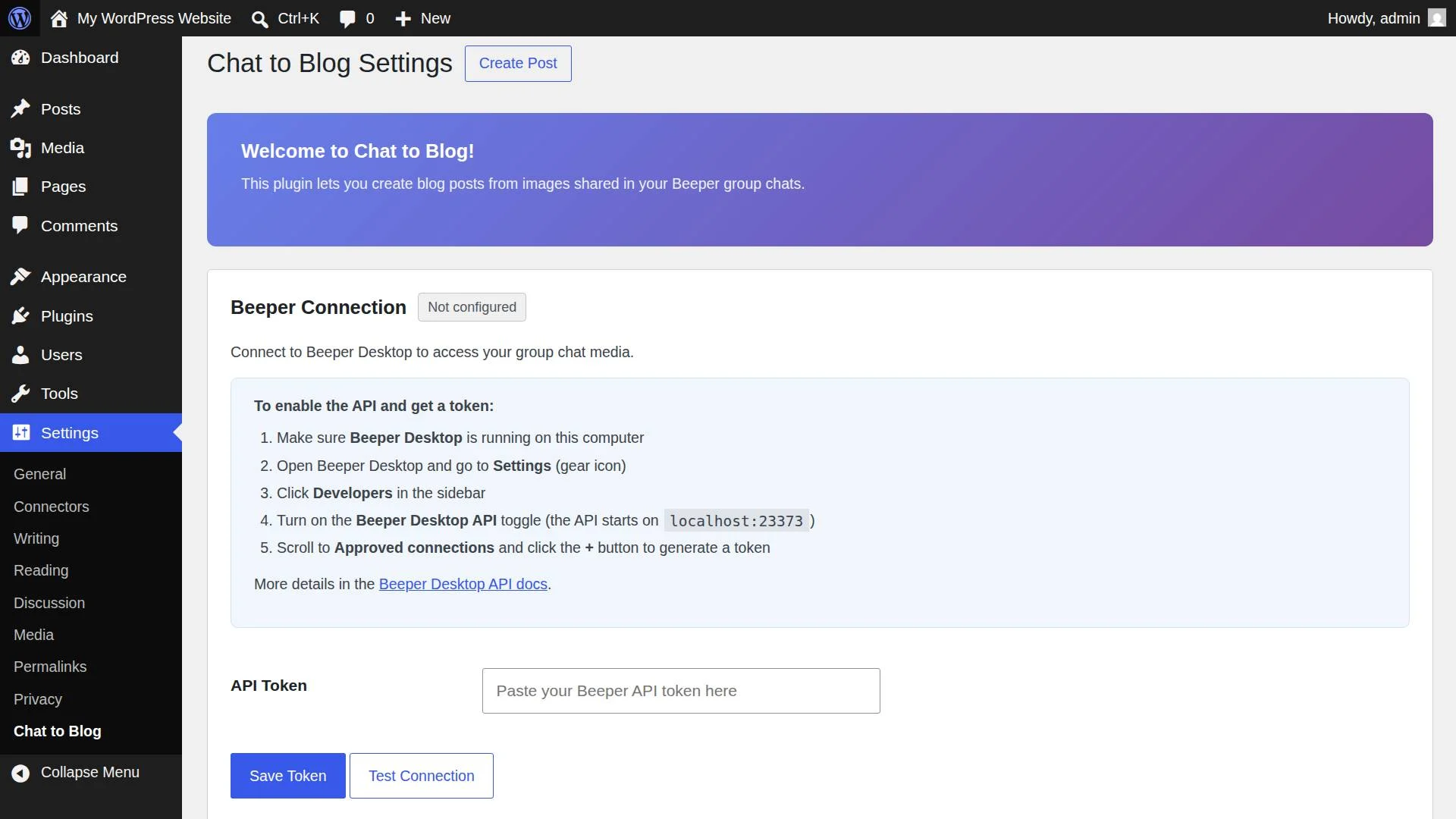 Chat to Blog screenshot