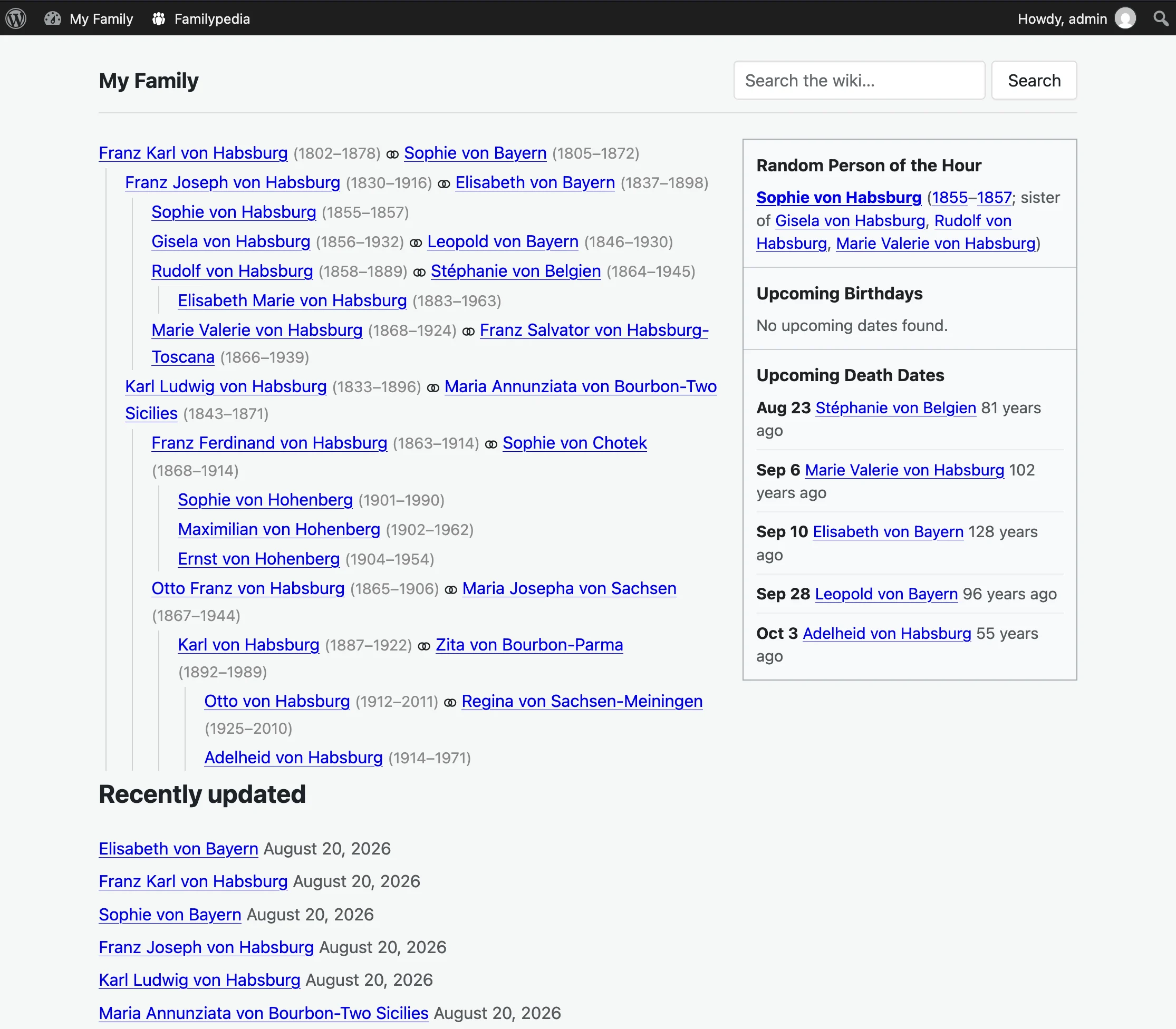 Familypedia screenshot