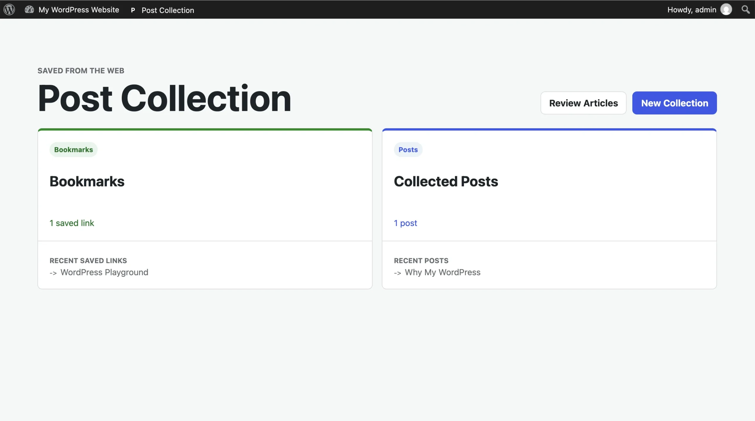 Collect Posts from the Web screenshot