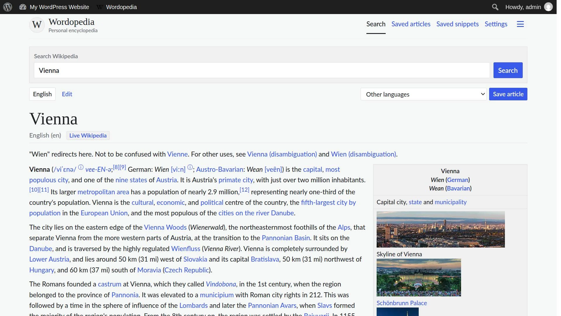 Wordopedia screenshot